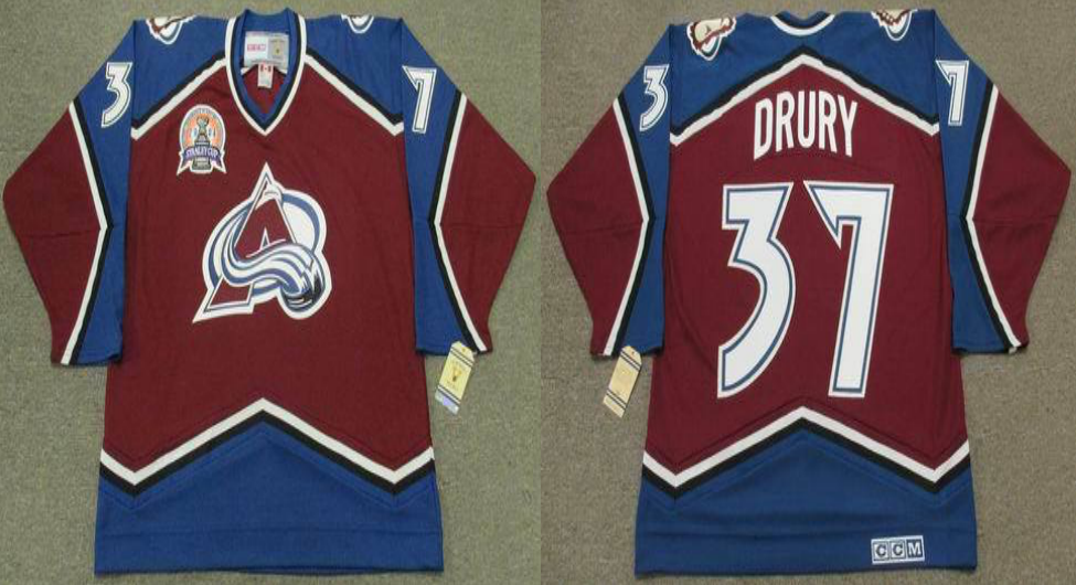 2019 Men Colorado Avalanche 37 Drury red CCM NHL jerseys